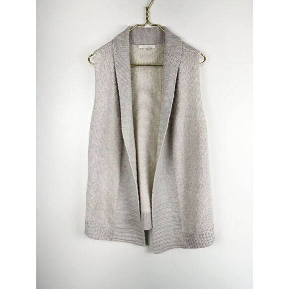 Duffy Cardigan Womens Cream Sz Small  Cashmere Vest Open Front Draped Sleeveless - Picture 1 of 6